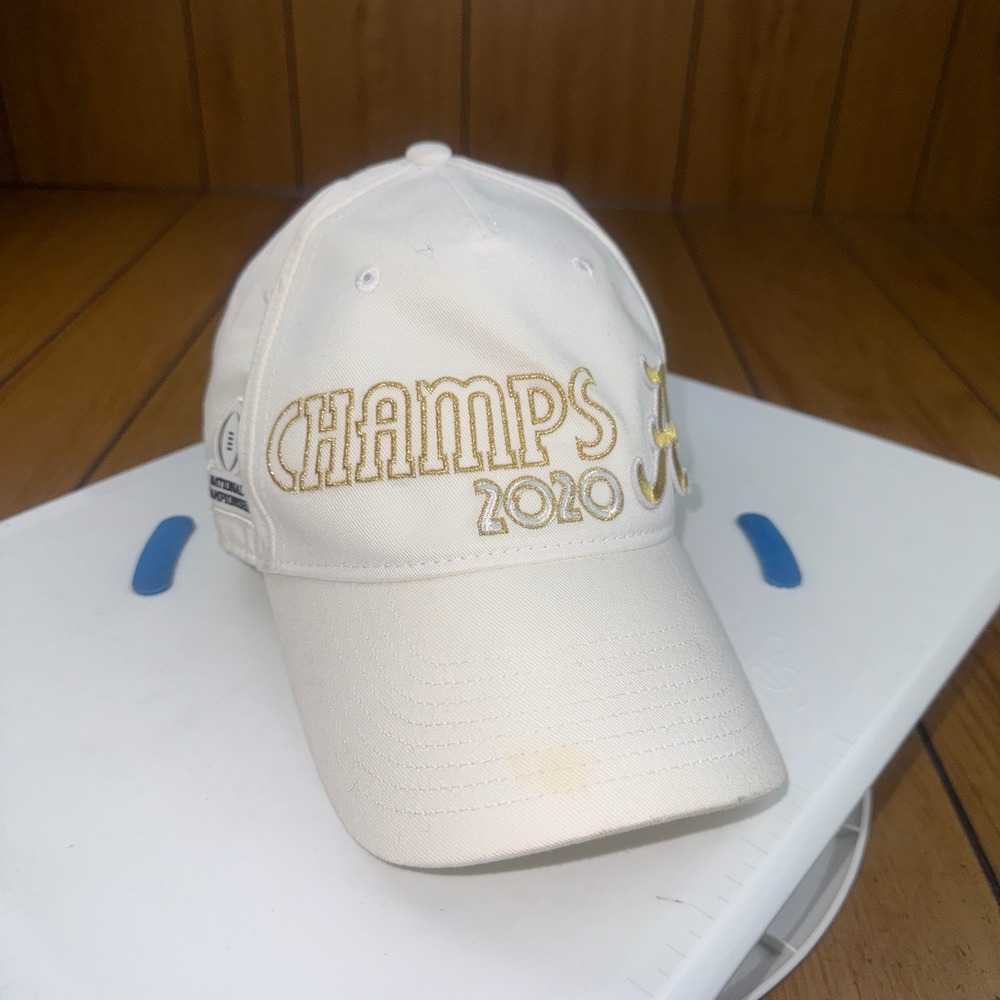 Nike Alabama Crimson Tide 2020 National‎ Champions Hat White Gold Legacy91 Cap